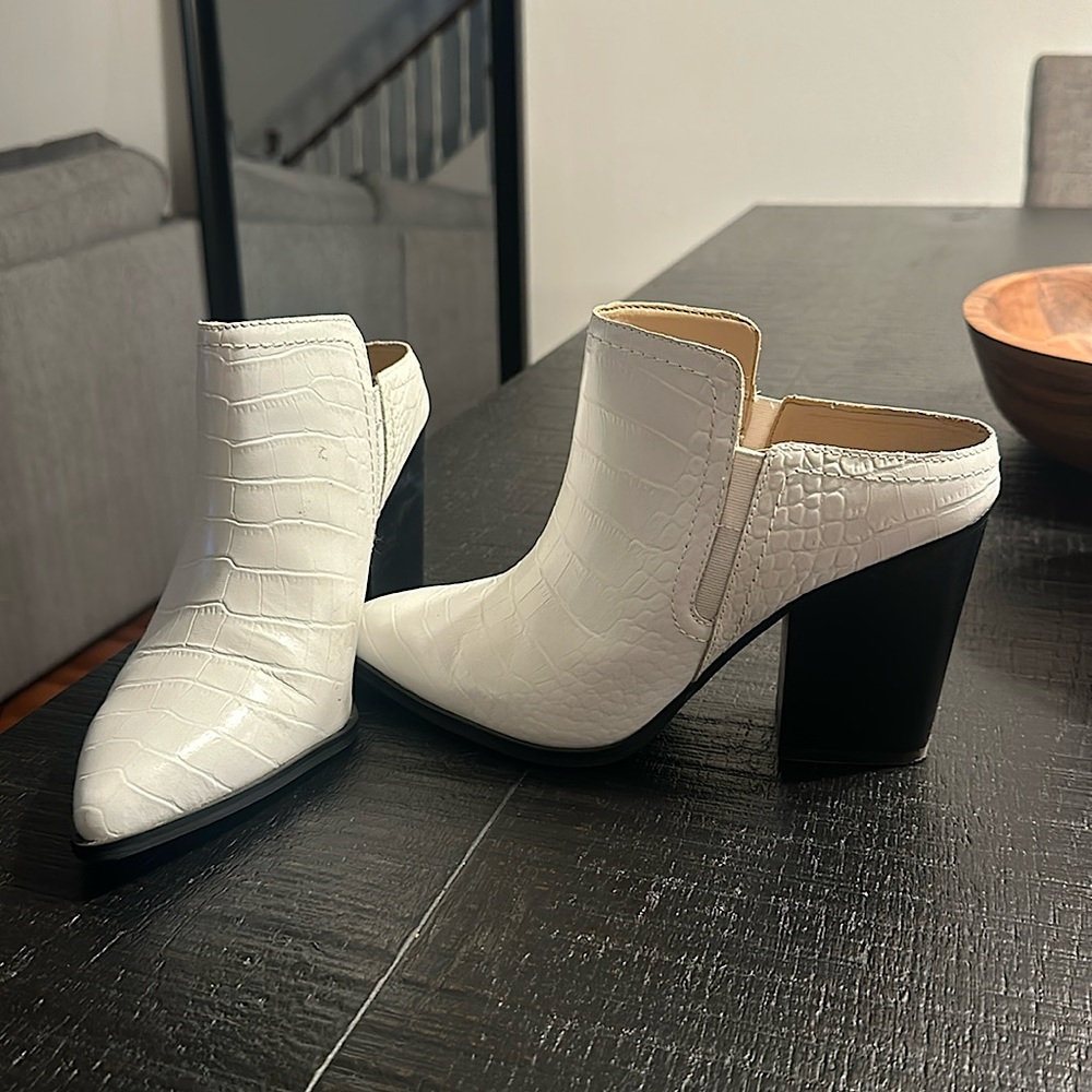 White Heeled boots